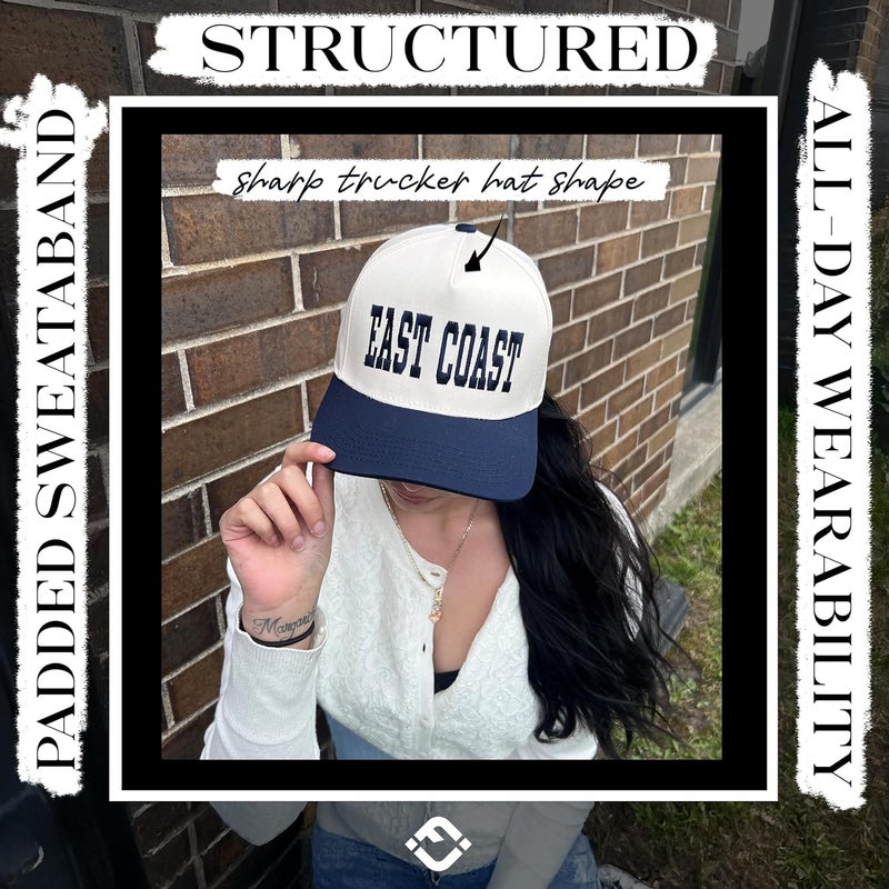 Funky Junque Trucker Hat Women Men 2-Tone Baseball Cap – Vintage Western Style Embroidered Snapback, Premium Cotton Blend - Image 4